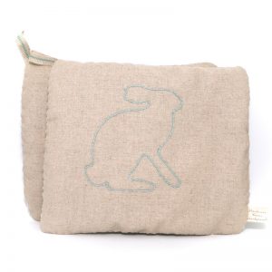 Potholder Set – Embroidered Bunny – Bluegreen