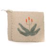 Image for handmade potholder set decorated with embroidered aloe with orange flowers